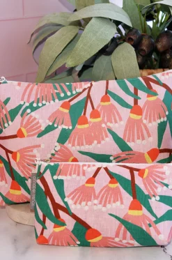 Blossom Branches Large Linen Cosmetic Bag