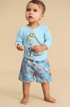 Boys Construction Dino Swim Short