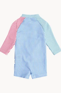 Boys Spliced Stripe Sunsuit