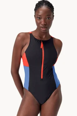 Colourblock Zip One Piece