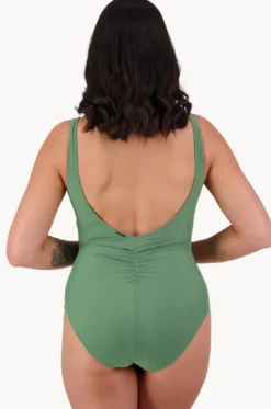 Contours Side Ruched Plunge One Piece