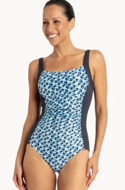Deco Ruched Square Neck One Piece