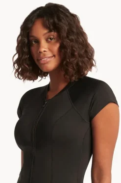 Eco Essentials Zip Front Short Sleeve Suntop