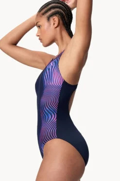 Engineered Print Butterfly Back One Piece