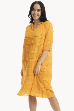 Essentials Cotton Gauze Pleated Dress