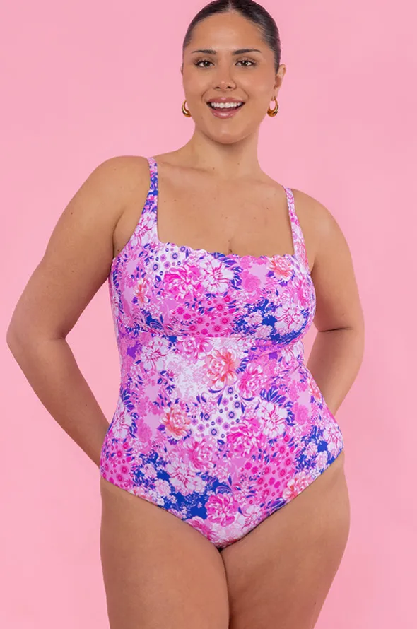 Fiesta Square Neck Bralette One Piece