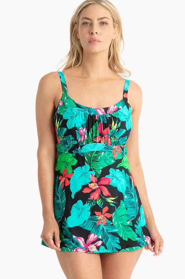 Floral Empire Swim Dress