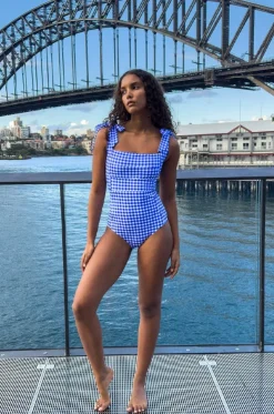 Gingham Classic Square Neck One Piece