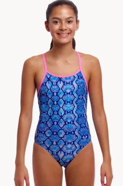 Girls Blue Viper Diamond Back One Piece