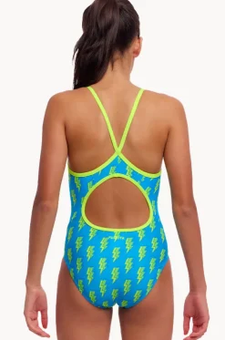 Girls Bolted Diamond Back One Piece