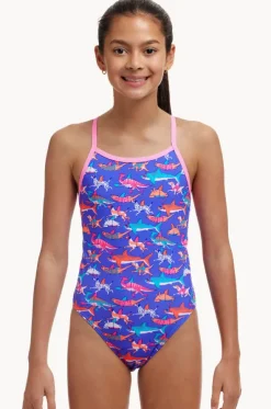 Girls Doggie Paddle Single Strap One Piece