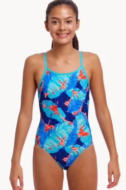Girls Lotsa Leaves Diamond Back One Piece