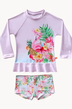 Girls Miss Vacay Long Sleeve Suntop Set