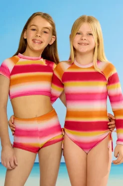 Girls Ombre Crop Suntop Set