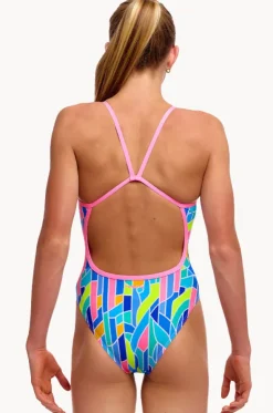 Girls Pillared Single Strap One Piece