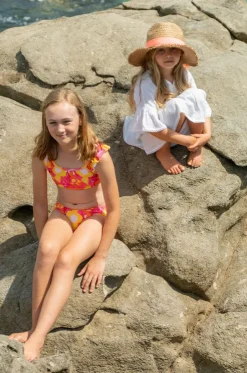 Girls Pop Of Sunshine Frill Crop Set