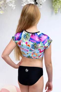 Girls Summer Vacay Crop Suntop Set