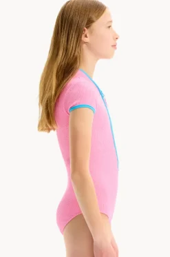 Girls Textured Contrast Sunsuit