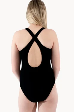 Girls Textured Cross Back One Piece