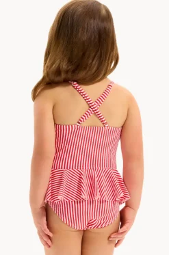 Girls Textured Stripe One Piece