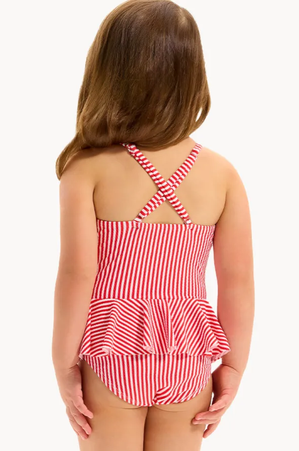 Girls Textured Stripe One Piece