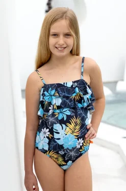 Girls Tropicana Frill Tube One Piece