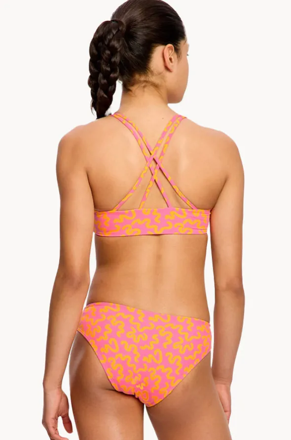 Girls Wavy Cross Back Crop Set