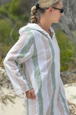 Island Sand Hooded Towelling Robe L/XL