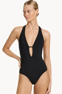 Jetset Lace Back Plunge One Piece