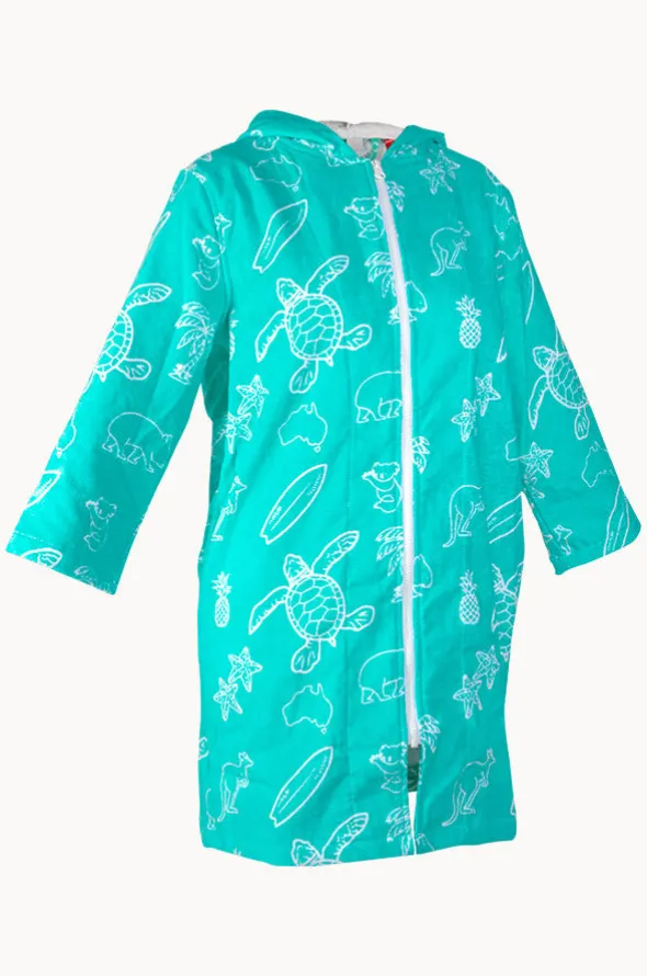 Kids Australia Hooded Towel Robe 7-11Y