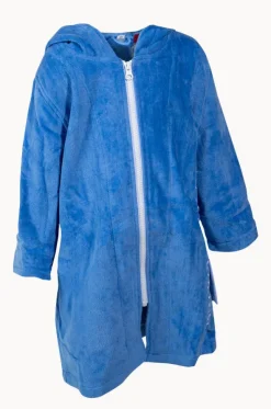 Kids Blue Riptide Hooded Towel Robe 3-5Y