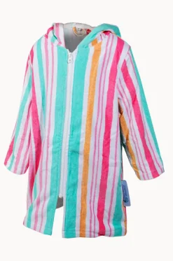 Kids Hawaiian Stripe Hooded Towel Robe 3-5Y