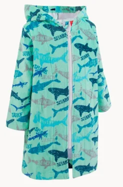 Kids Sharky Hooded Towelling Robe 5-7Y