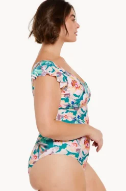 Maui Frill Sleeve V Neck One Piece
