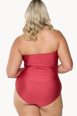 Metallic Twist Bandeau One Piece