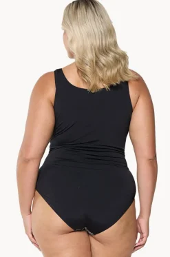 Mono Paisley Zip High Neck One Piece