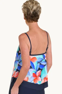 Mosaic Leaves Flutter Tankini Separate