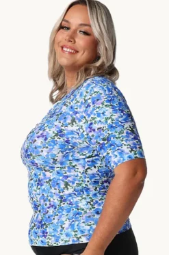Pansy Short Sleeve Zip Suntop
