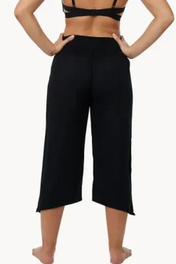 Plain 3/4 Rouched Tie Pants