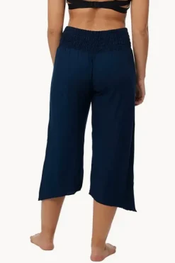 Plain 3/4 Rouched Tie Pants