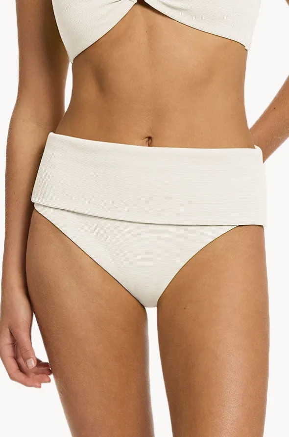 Plain Isla Rib Fold Down Pant