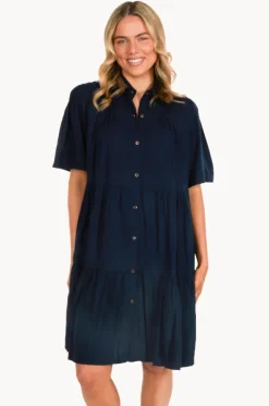 Plain Victoria Button Front Dress