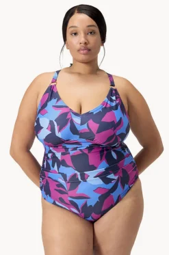 Printed Shaping V Neck One Piece