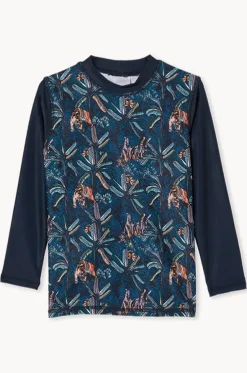 Toddler Boys Tiger Palm Long Sleeve Suntop