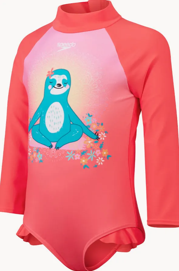 Toddler Girls Sloth Long Sleeve Sunsuit