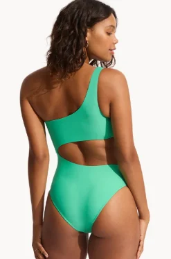 Tropica One Shoulder Cut Out One Piece