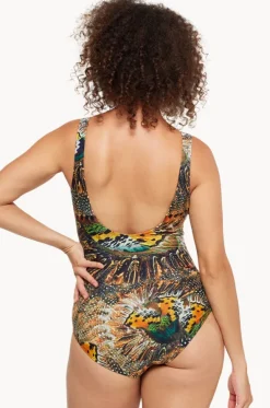 Zambia Gathered Square Neck One Piece